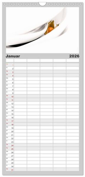 Produktbild: Familienplaner 2026 - my.LIFESTYLE - Leben in Wei&szlig; mit 5 Spalten (Wandkalender, 21 x 45 cm) CALVENDO