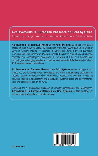 Produktbild: Achievements in European Research on Grid Systems