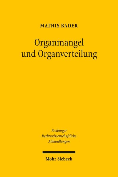Produktbild: Organmangel und Organverteilung