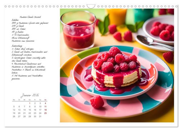 Produktbild: Naschkatzentr&auml;ume - S&uuml;ndhaft leckere Desserts mit einfachen Rezepten (Wandkalender 2026 DIN A3 quer), CALVENDO Monatskalender