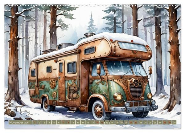Produktbild: Steampunk Wohnmobile (Wandkalender 2026 DIN A2 quer), CALVENDO Monatskalender