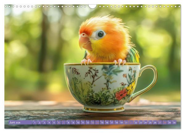Produktbild: Tiere in Teetassen (Wandkalender 2026 DIN A3 quer), CALVENDO Monatskalender