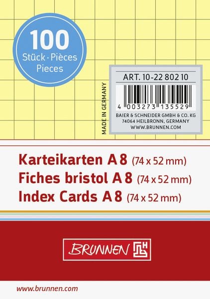 Produktbild: Brunnen Karteikarte A8 kar ge 100St