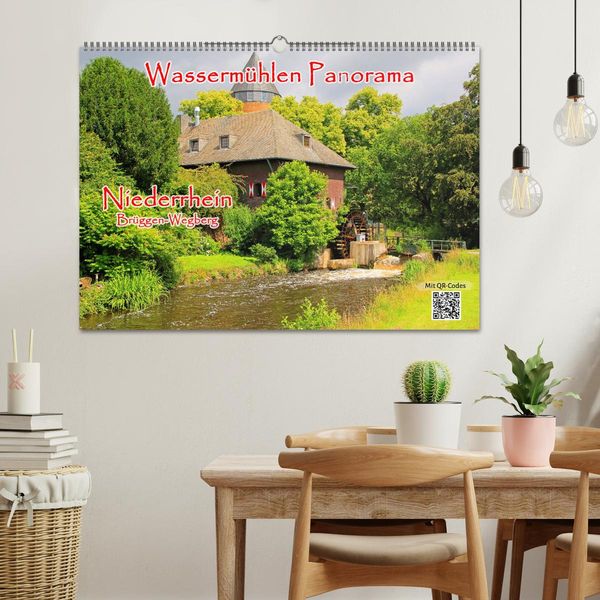 Produktbild: Wasserm&uuml;hlen Panorama Niederrhein Br&uuml;ggen-Wegberg (Wandkalender 2026 DIN A2 quer), CALVENDO Monatskalender