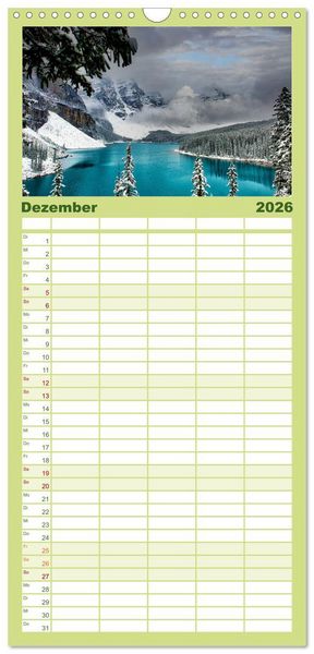 Produktbild: Familienplaner 2026 - Moraine Lake, Alberta/ Kanada mit 5 Spalten (Wandkalender, 21 x 45 cm) CALVENDO