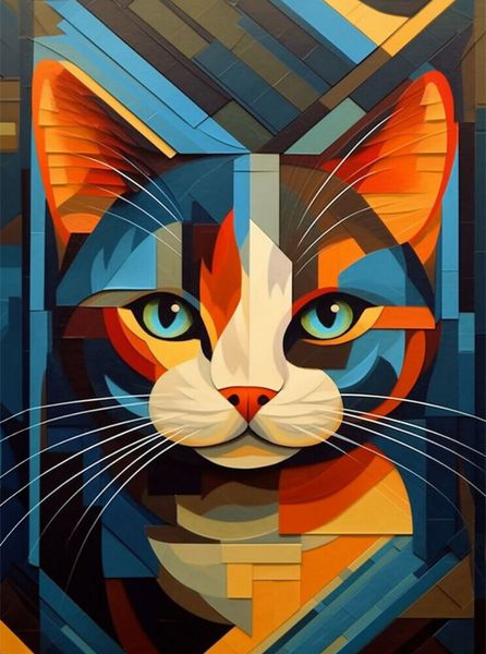 Produktbild: CALVENDO Puzzle Katzenportrait in modernem Kunststil | 2000 Teile Lege-Gr&ouml;&szlig;e 90x67cm Foto-Puzzle f&uuml;r gl&uuml;ckliche Stunden