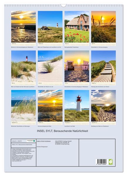 Produktbild: INSEL SYLT, Berauschende Nat&uuml;rlichkeit (Wandkalender 2026 DIN A2 hoch), CALVENDO Monatskalender