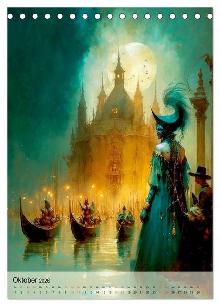 Produktbild: Venedig Karneval (Tischkalender 2026 DIN A5 hoch), CALVENDO Monatskalender
