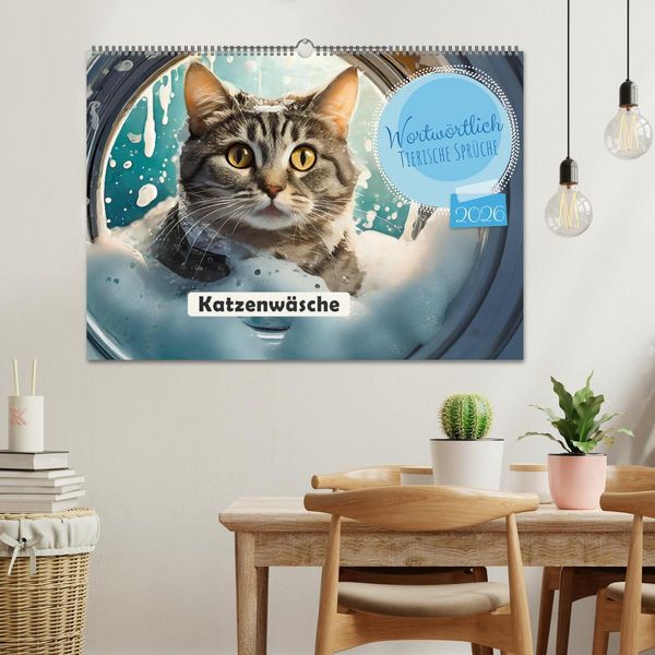 Produktbild: Wortw&ouml;rtlich - Tierische Spr&uuml;che (Wandkalender 2026 DIN A2 quer), CALVENDO Monatskalender