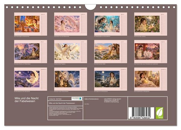 Produktbild: Mila und die Nacht der Fabelwesen (Wandkalender 2027 DIN A4 quer), CALVENDO Monatskalender