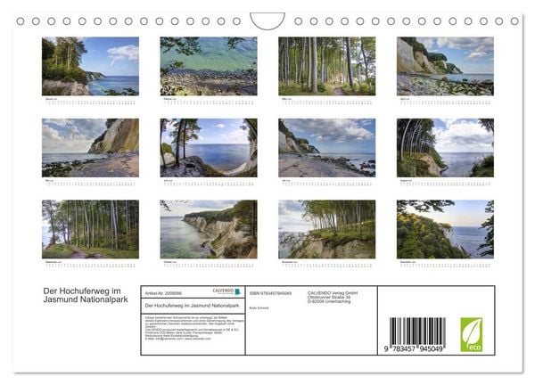 Produktbild: Der Hochuferweg im Jasmund Nationalpark (Wandkalender 2026 DIN A4 quer), CALVENDO Monatskalender