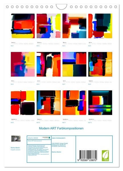 Produktbild: Modern ART Farbkompositionen (Wandkalender 2027 DIN A4 hoch), CALVENDO Monatskalender