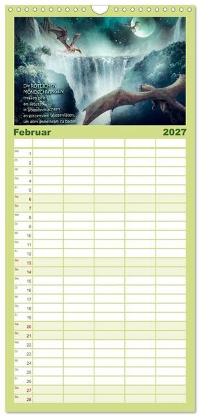Produktbild: Familienplaner 2027 - Wo die wilden Drachen wohnen mit 5 Spalten (Wandkalender, 21 x 45 cm) CALVENDO