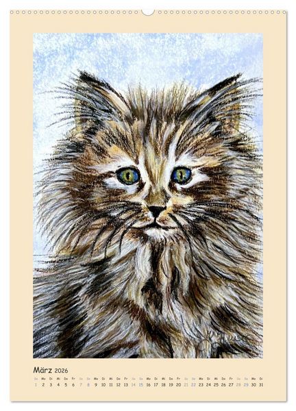 Produktbild: PortraiTierART Samtpf&ouml;tchen (hochwertiger Premium Wandkalender 2026 DIN A2 hoch), Kunstdruck in Hochglanz