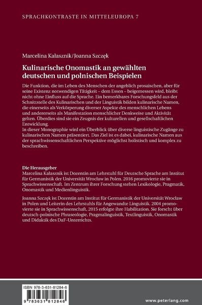 Produktbild: Kulinarische Onomastik an gewaehlten deutschen und polnischen Beispielen