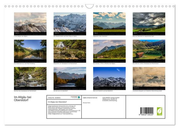 Produktbild: Im Allg&auml;u bei Oberstdorf (Wandkalender 2026 DIN A3 quer), CALVENDO Monatskalender