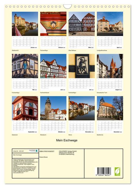 Produktbild: Mein Eschwege (Wandkalender 2026 DIN A3 hoch), CALVENDO Monatskalender