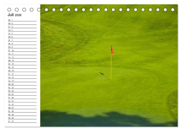 Produktbild: Abenteuer Golfspielen. Impressionen (Tischkalender 2026 DIN A5 quer), CALVENDO Monatskalender