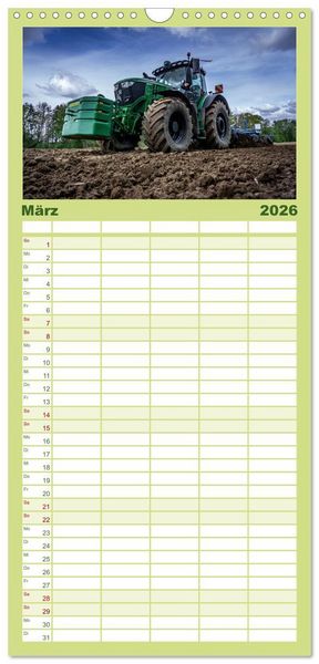 Produktbild: Familienplaner 2026 - Moderne Landtechnik mit 5 Spalten (Wandkalender, 21 x 45 cm) CALVENDO