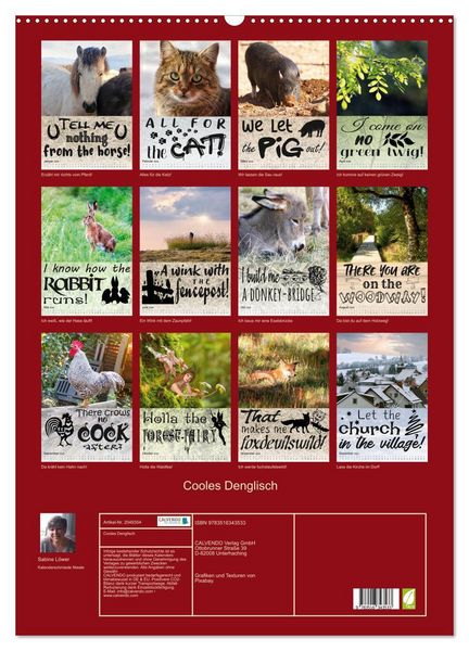 Produktbild: Cooles Denglisch (Wandkalender 2026 DIN A2 hoch), CALVENDO Monatskalender