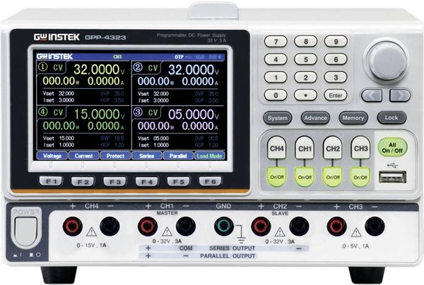Produktbild: GW Instek GPP-4323 Labornetzger&auml;t, einstellbar 0 - 32 V 0 - 3 A RS-232, USB programmierbar Anzahl Ausg&auml;nge 4 x