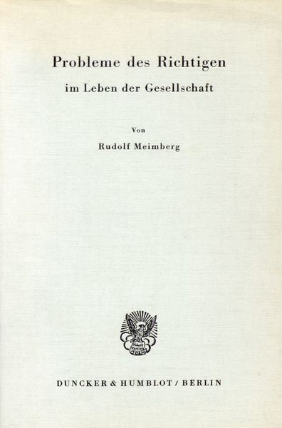 Produktbild: Probleme des Richtigen im Leben der Gesellschaft.