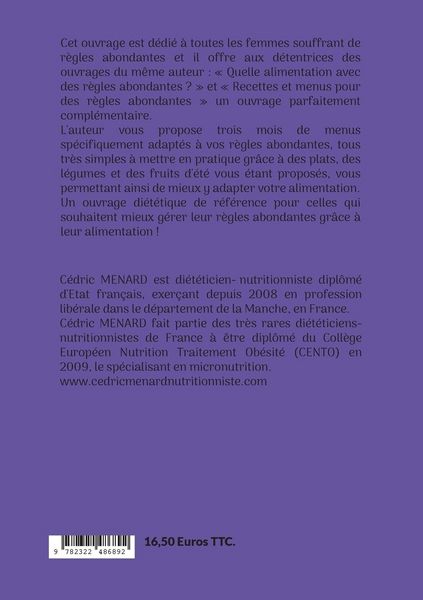 Produktbild: Menus d'&eacute;t&eacute; adapt&eacute;s aux r&egrave;gles abondantes.