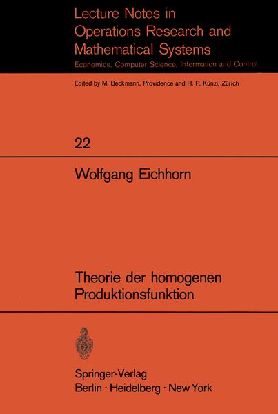 Produktbild: Theorie der homogenen Produktionsfunktion