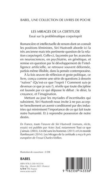 Produktbild: Les mirages de la certitude : essai sur la problématique corps-esprit