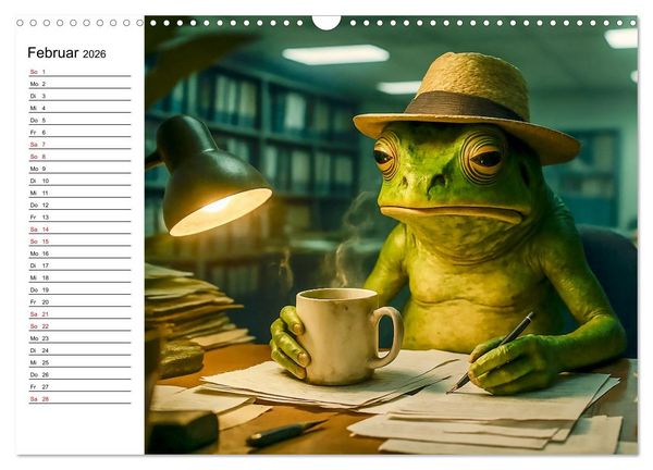 Produktbild: Frosch bei der Arbeit- Dienst nach Vorschrift (Wandkalender 2026 DIN A3 quer), CALVENDO Monatskalender