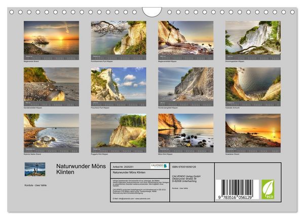 Produktbild: Naturwunder M&ouml;ns Klinten (Wandkalender 2026 DIN A4 quer), CALVENDO Monatskalender