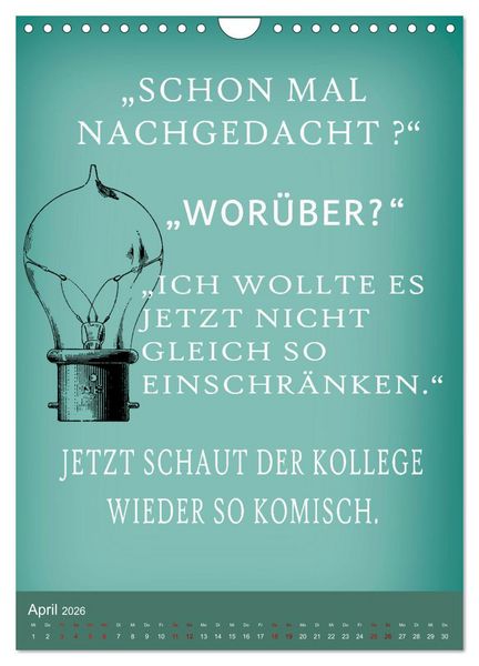 Produktbild: B&uuml;ro und so ... (Wandkalender 2026 DIN A4 hoch), CALVENDO Monatskalender