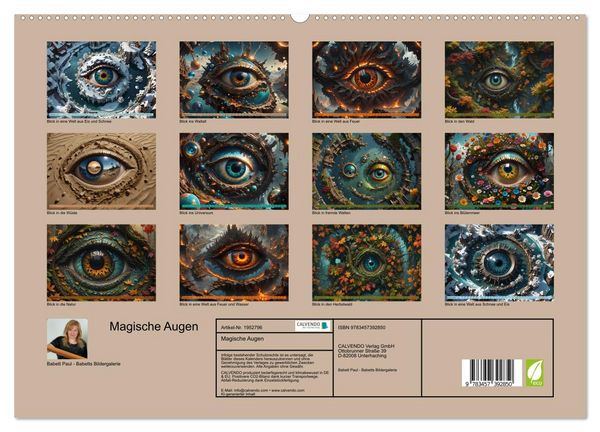 Produktbild: Magische Augen (hochwertiger Premium Wandkalender 2026 DIN A2 quer), Kunstdruck in Hochglanz