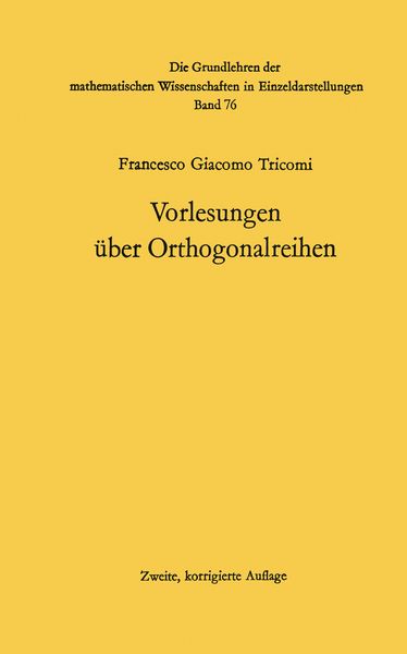 Produktbild: Vorlesungen &uuml;ber Orthogonalreihen
