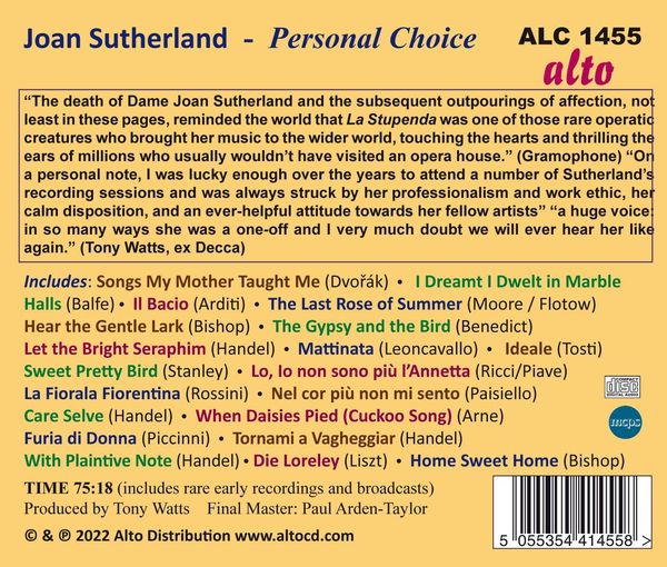 Produktbild: Sutherland Joan: Joan Sutherland-Personal Choice