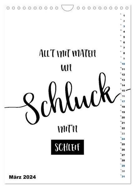 'PLATT Typische Sprüche (Wandkalender 2024 DIN A4 hoch), CALVENDO