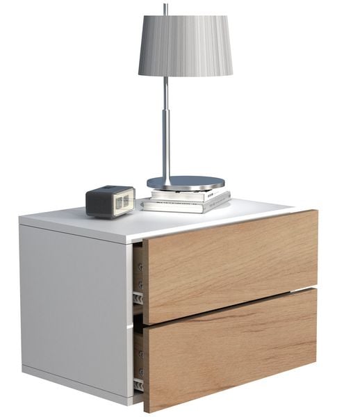 Produktbild: Holz Wandschublade Wand H&auml;nge Nachttisch Usal L45