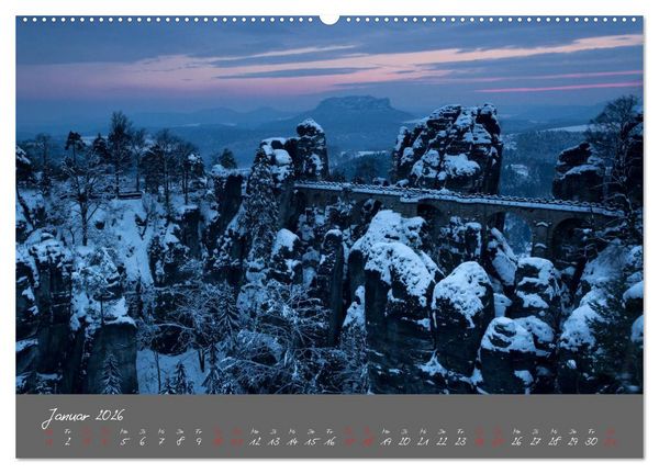 Produktbild: Traumlandschaft - S&auml;chsische Schweiz (hochwertiger Premium Wandkalender 2026 DIN A2 quer), Kunstdruck in Hochglanz