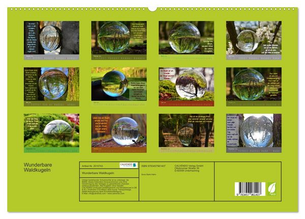 Produktbild: Wunderbare Waldkugeln (hochwertiger Premium Wandkalender 2026 DIN A2 quer), Kunstdruck in Hochglanz