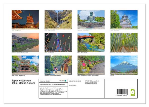 Produktbild: Japan entdecken Tokio, Osaka & mehr (hochwertiger Premium Wandkalender 2026 DIN A2 quer), Kunstdruck in Hochglanz