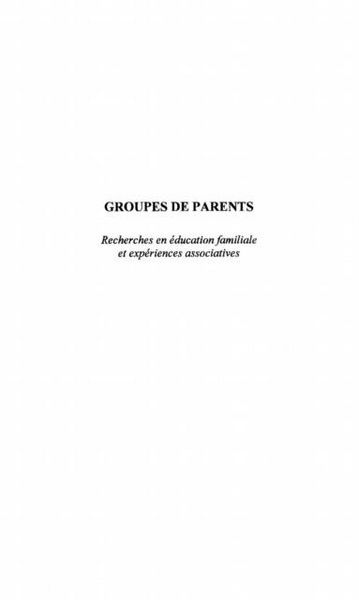 Produktbild: Groupes De Parents