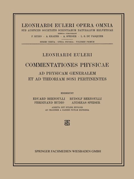 Produktbild: Commentationes Physicae Ad Physicam Generalem et ad Theoriam Soni Pertinentes