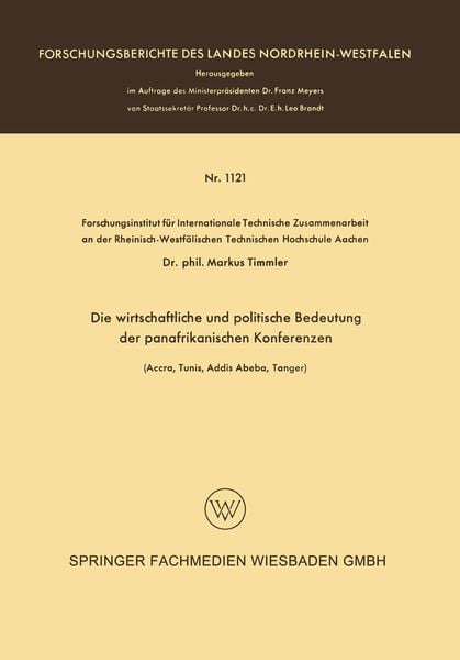 Produktbild: Die wirtschaftliche und politische Bedeutung der panafrikanischen Konferenzen
