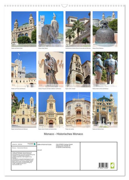 Produktbild: Monaco - Historisches Monaco (Wandkalender 2026 DIN A2 hoch), CALVENDO Monatskalender