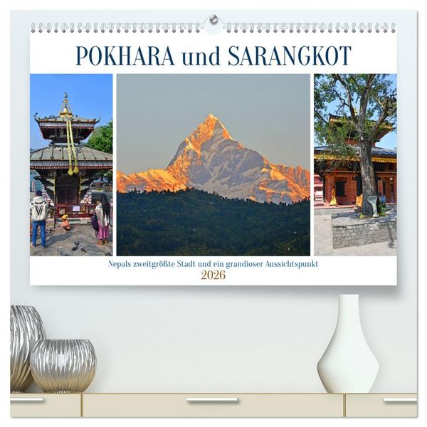 Produktbild: POKHARA und SARANGKOT (hochwertiger Premium Wandkalender 2026 DIN A2 quer), Kunstdruck in Hochglanz