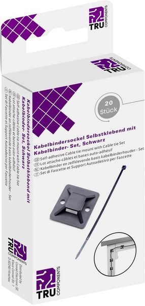 TRU COMPONENTS T1904CA039 Kabelbinder-Sortiment 100mm 2.50mm Schwarz 20 Teile