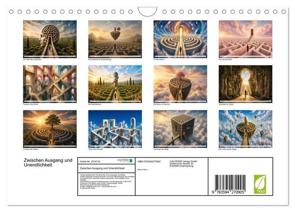 Produktbild: Zwischen Ausgang und Unendlichkeit (Wandkalender 2027 DIN A4 quer), CALVENDO Monatskalender