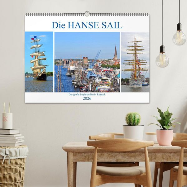 Produktbild: Die HANSE SAIL Das gro&szlig;e Seglertreffen in Rostock (Wandkalender 2026 DIN A2 quer), CALVENDO Monatskalender