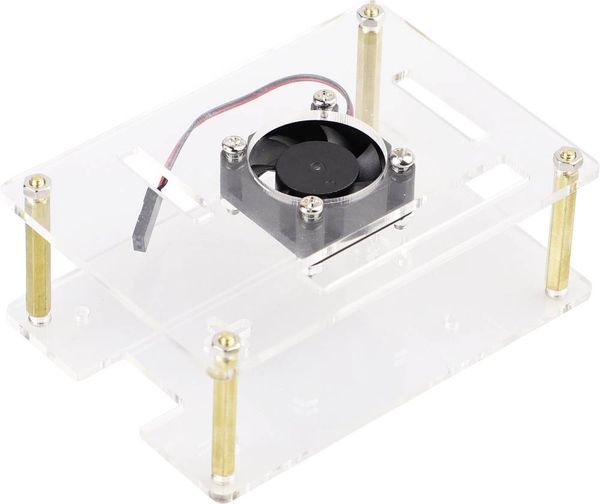 Produktbild: Renkforce RBP-PLC100 SBC-Geh&auml;use Passend f&uuml;r (Entwicklungskits): Raspberry Pi&reg;, Banana Pi, Rock Pi inkl. aktiven K&uuml;hler Transparent