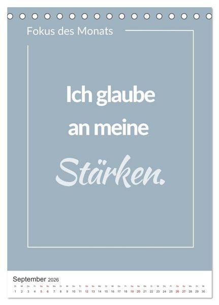 Produktbild: Achtsamkeitskalender: Mehr Achtsamkeit im Alltag mit dem Fokus des Monats (Tischkalender 2026 DIN A5 hoch), CALVENDO Monatskalender